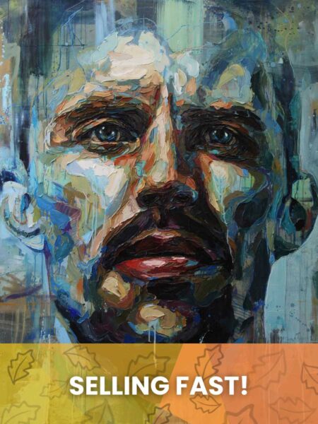 Painted image of a male face - Blue Thunder at Backstage