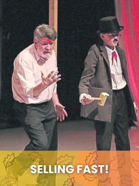 Two male cast members of Longford Variety Group in performance