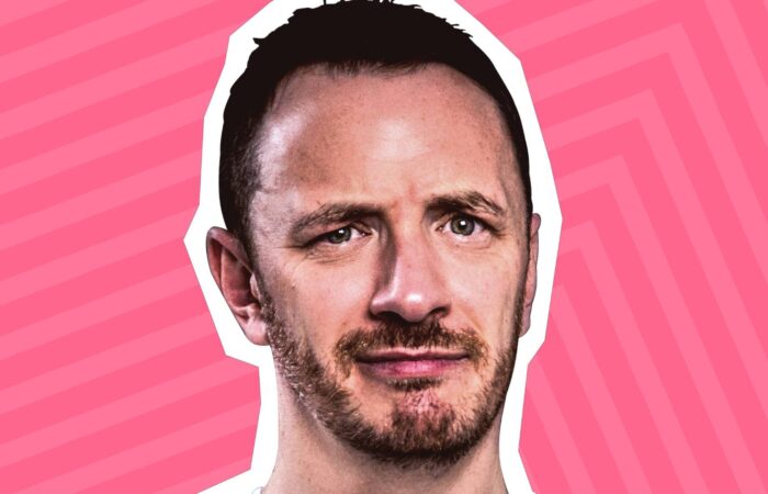 Gearóid Farrelly pictured against a pink background