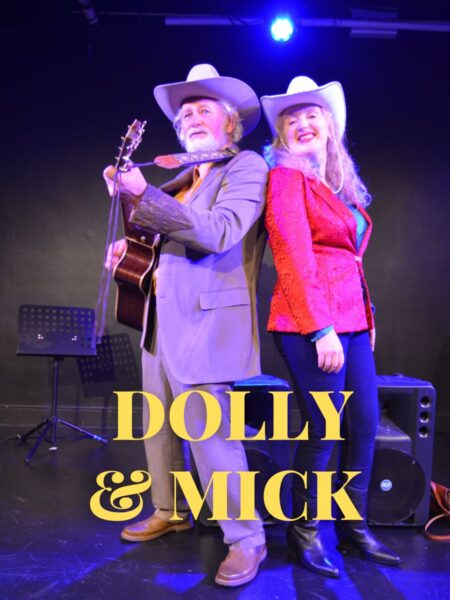 Seamus Moran and Sinéad Murphy posing on stage in Dolly and Mick