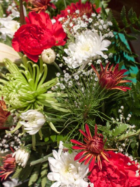 A festive bouquet of flowers for Longford Flower Club Christmas Gala